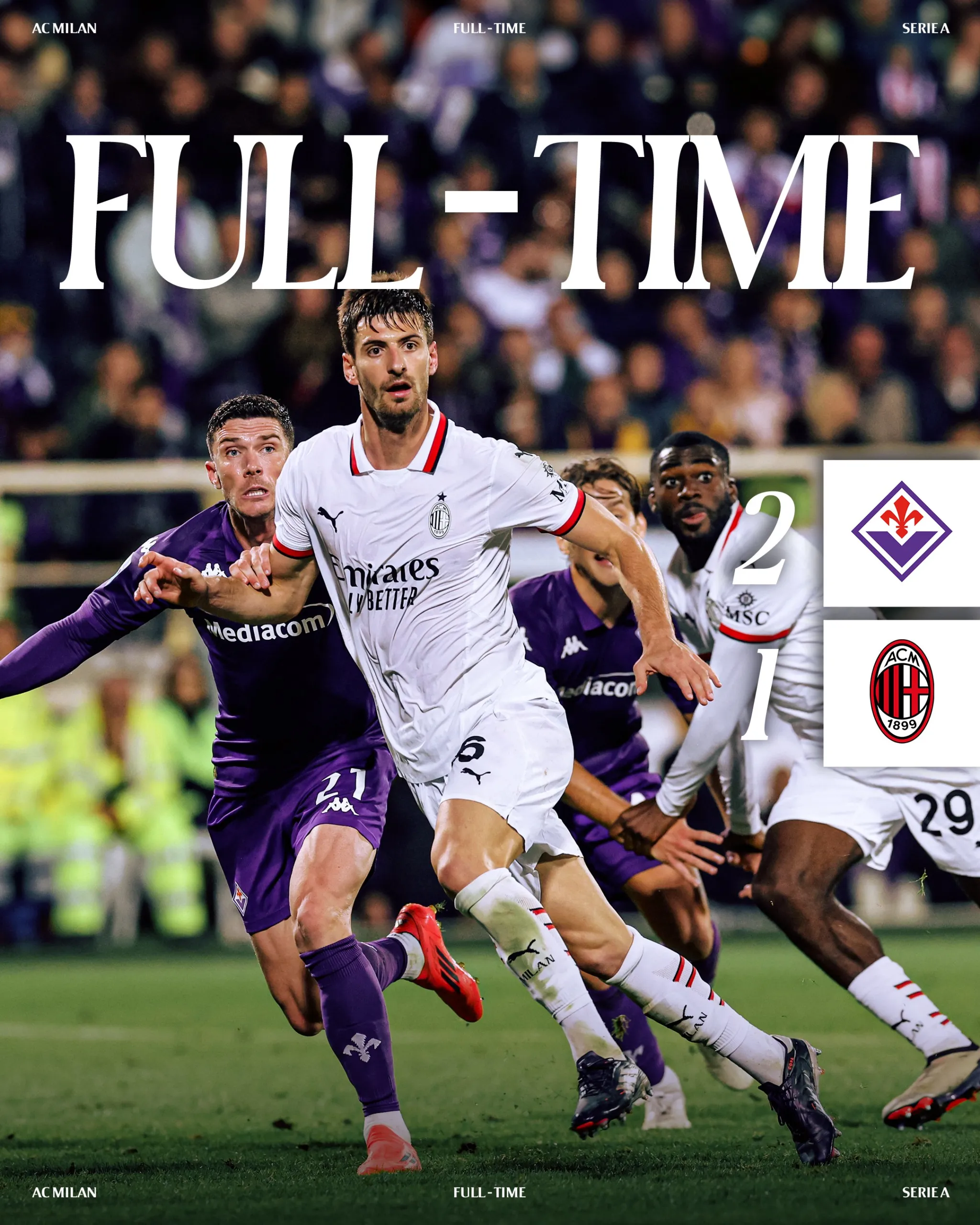 佛罗伦萨客场大败，球队连胜纪录终结